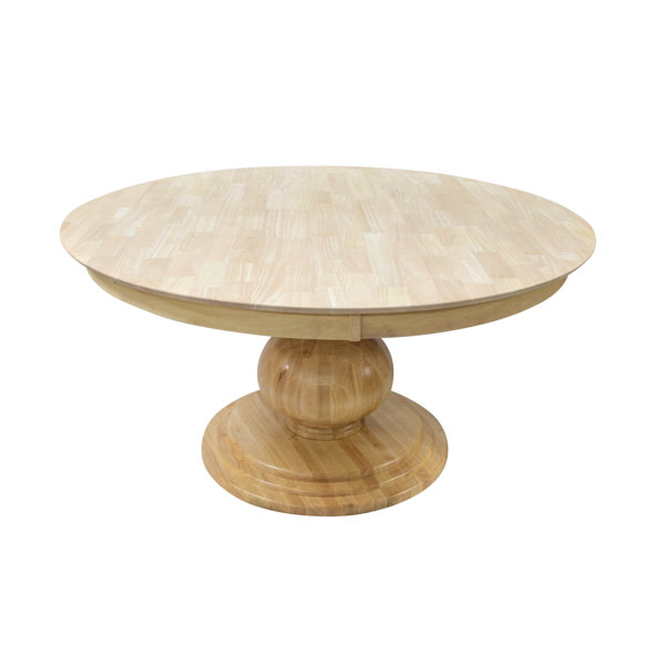 Canora Grey Raghida Rubberwood Solid Wood Pedestal Dining Table Wayfair
